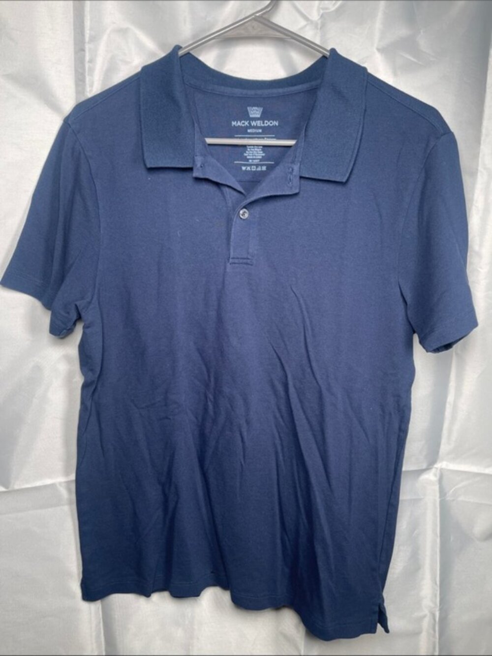 Mack Weldon Supima Navy Blue Polo Shirt Size Med EUC #5186
